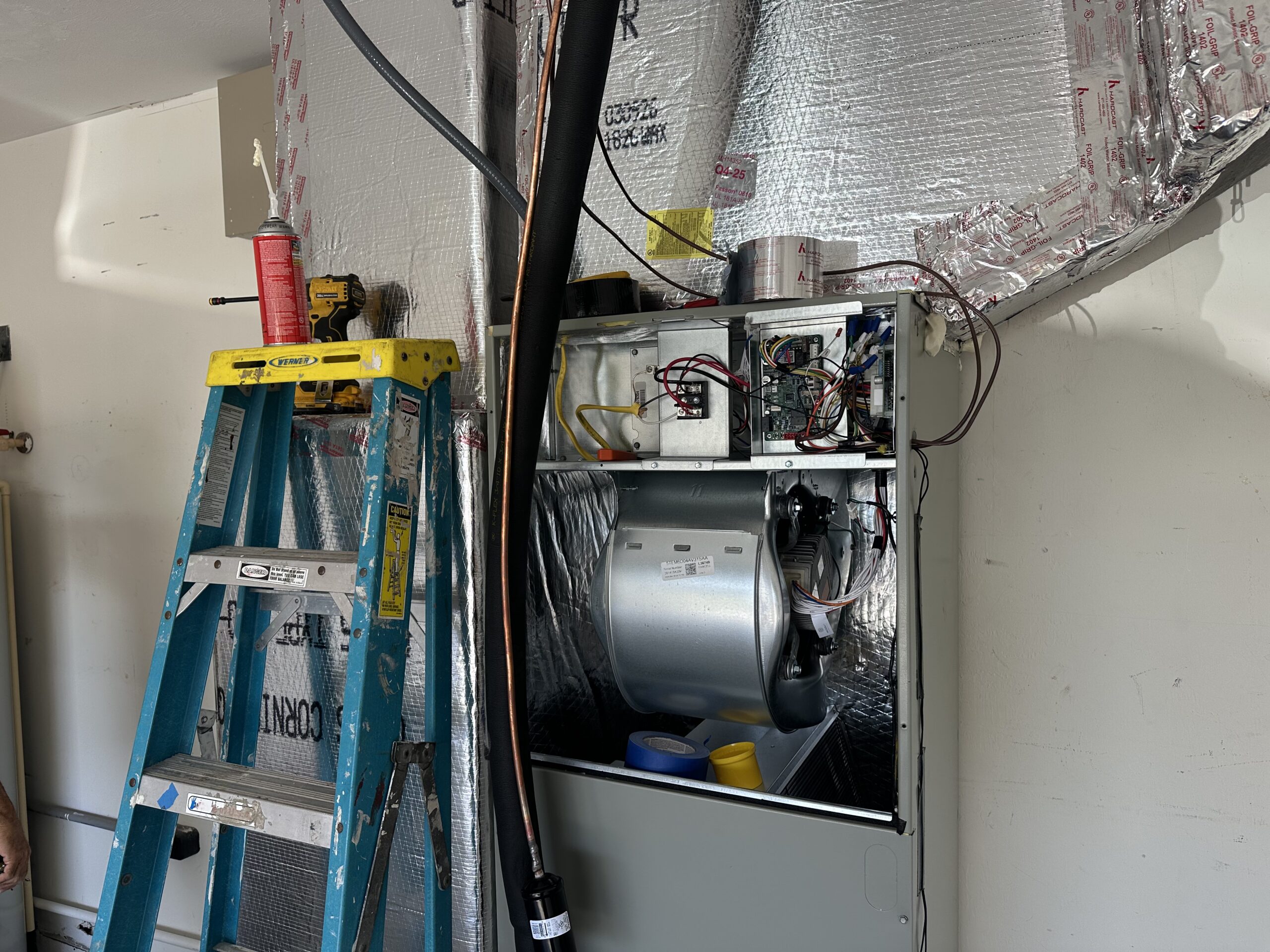 Air handler installation in progress Cape Coral FL — Exclusive Cooling Solutions HVAC
